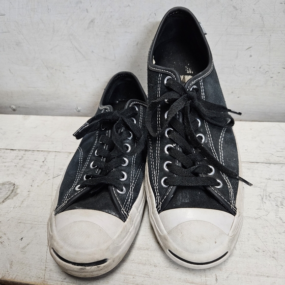Converse CONS Jack Purcell Pro Black Suede Leather Skate Shoe Sneaker M-8 W-9.5